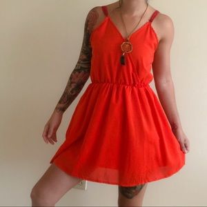 Oranger Spring Dress with spaghetti straps 🍊🌸
